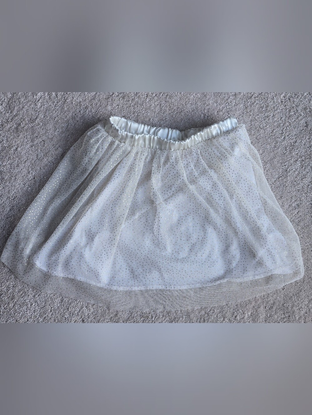 okie dokie White Tulle Sparkle Skater Skirt